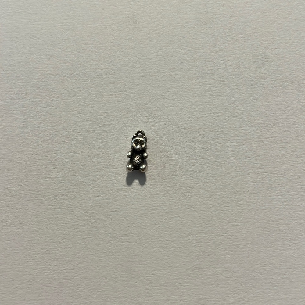 Retired James avery small teddy bear charm .925 sterling silver